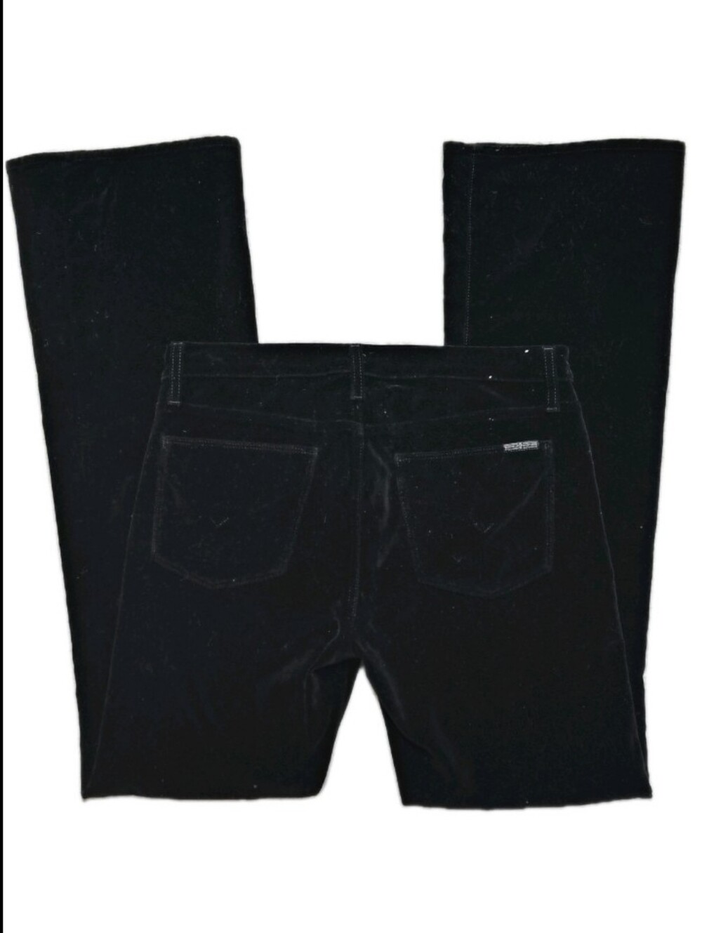Hudson Drew Mid-rise Boot Cut Black Velvet Flared Pants Women's 29 Quiet Luxury - Picture 3 of 8